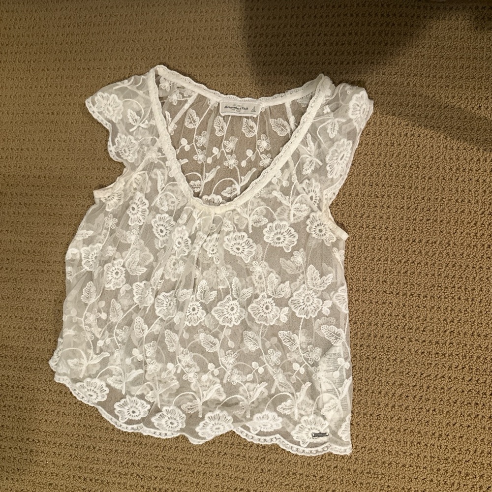 White Lace Floral Top